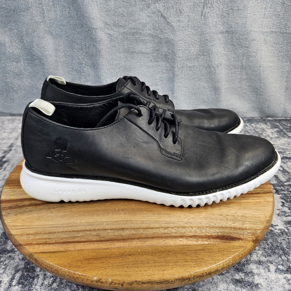 Cole Haan Mastermind 2.Zerogrand Mens 11 Black Leather Skull Sneakers C26590